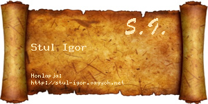 Stul Igor névjegykártya